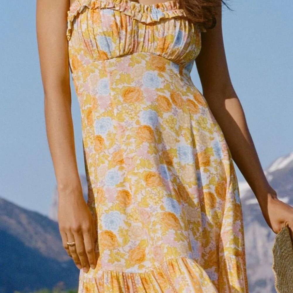 SPELL  Enchanted Wood Strappy Maxi Dress - MED - NWT